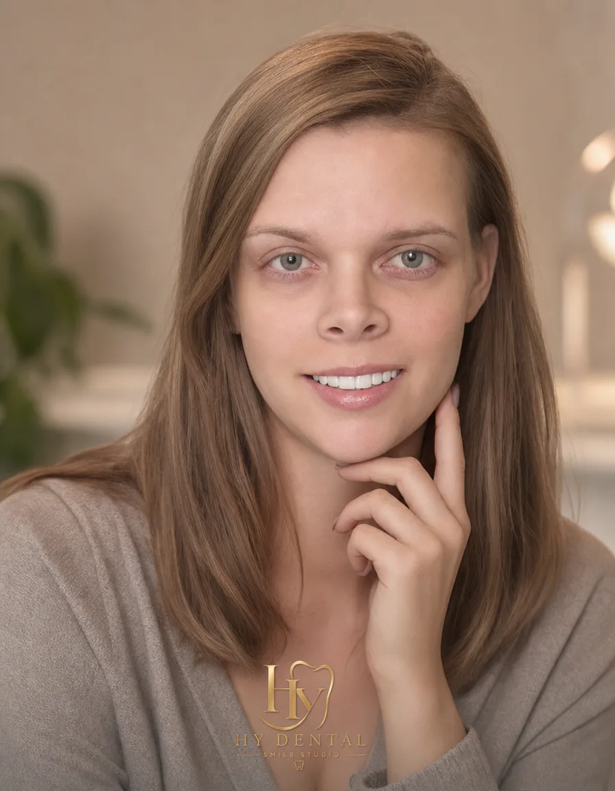 Natural-light editorial portrait of a woman with a subtle smile