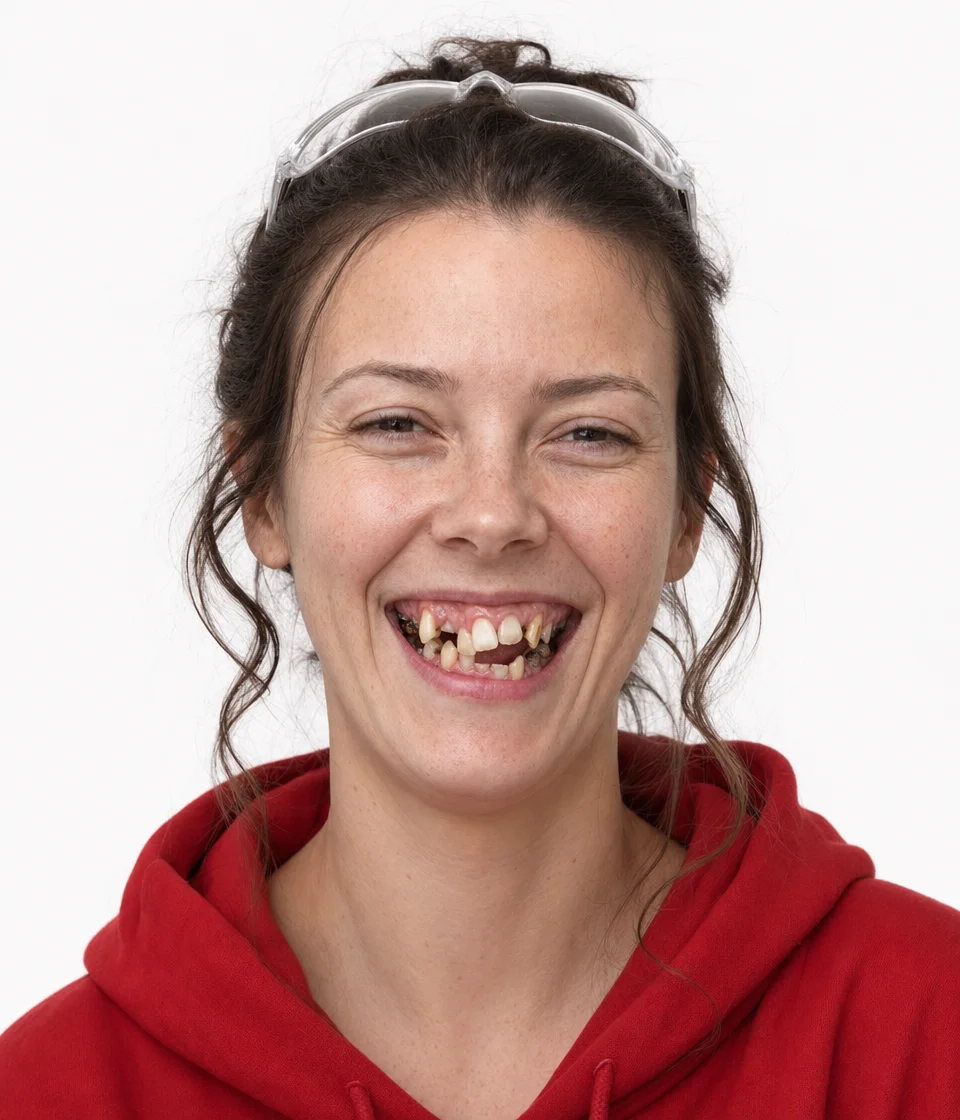 Full Mouth Rehabilitation & Hollywood Smile (24 Units Emax & Zirconia) — Before